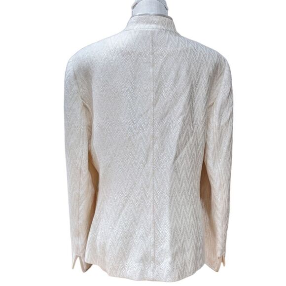 Anne Klein Women's Ivory Viscose & Wool Blend Textured Jacket Size 14 - Picture 4 of 12